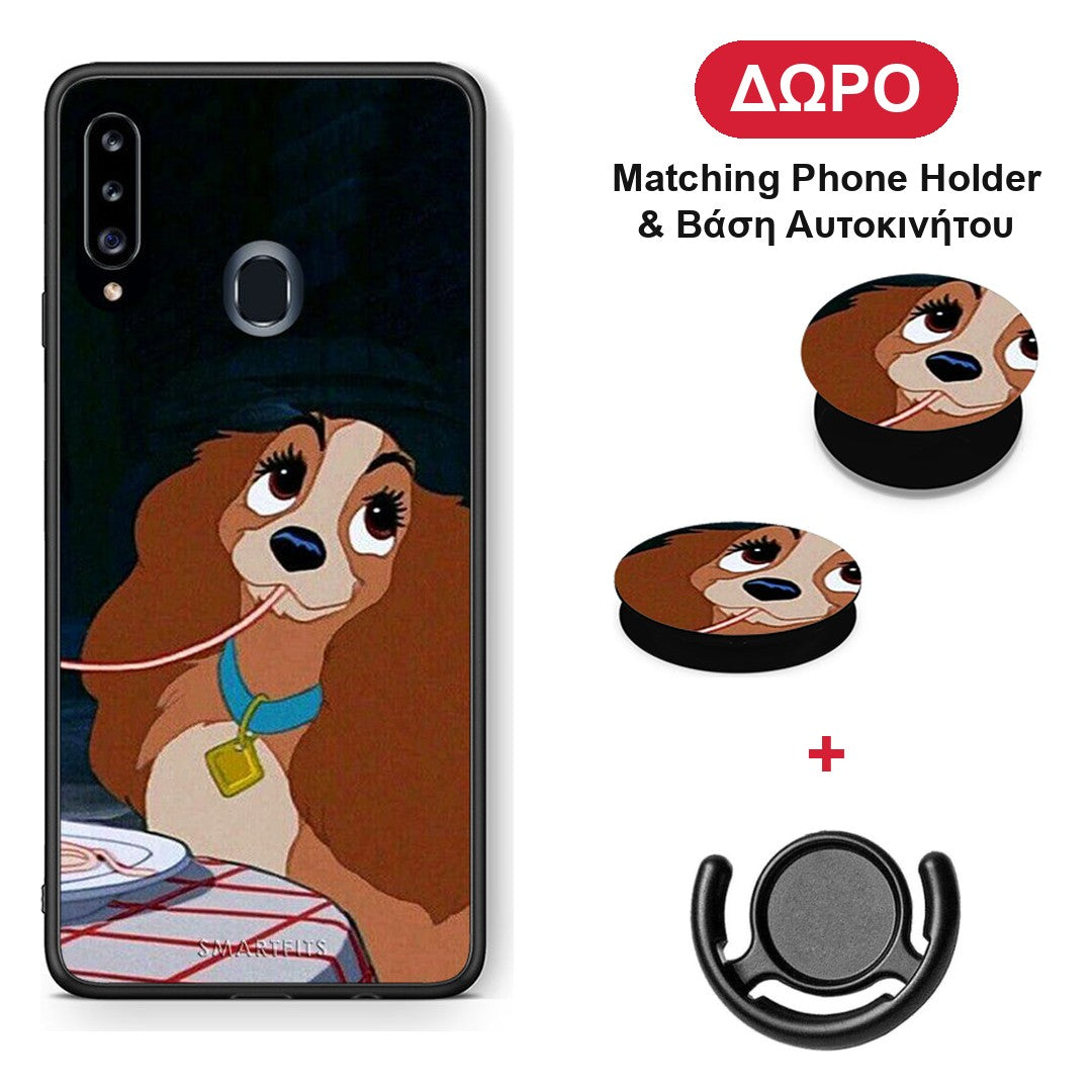 Lady And Tramp 2 - Samsung Galaxy A20s θήκη + Δώρο Phone Holder & Βάση Αυτοκινήτου