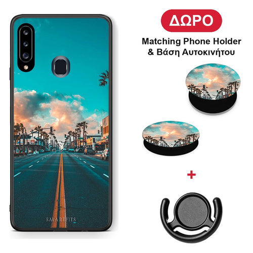 Landscape City - Samsung Galaxy A20s θήκη + Δώρο Phone Holder & Βάση Αυτοκινήτου