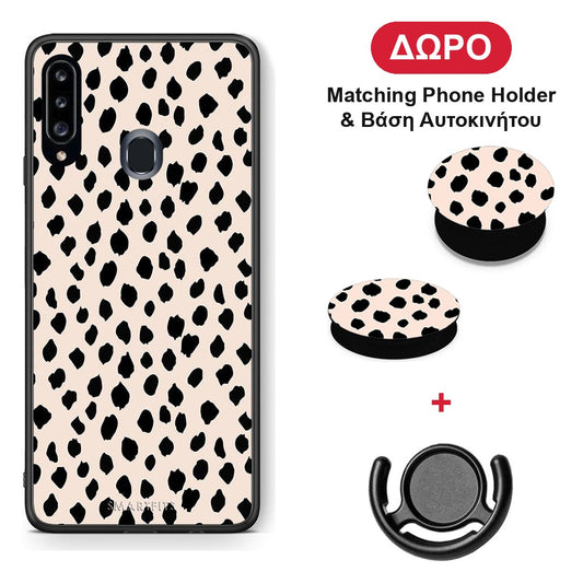 New Polka Dots - Samsung Galaxy A20s θήκη + Δώρο Phone Holder & Βάση Αυτοκινήτου