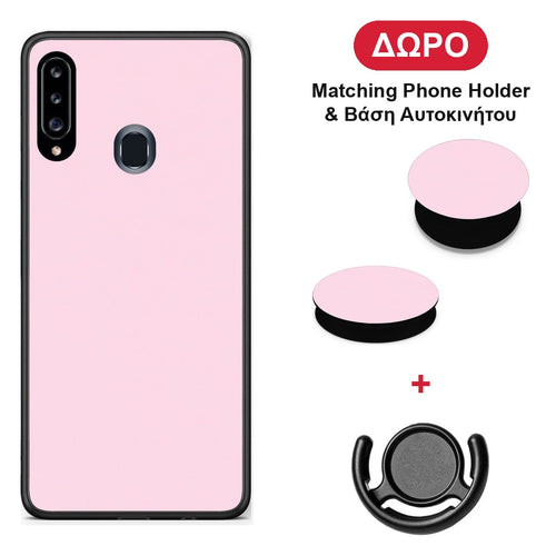 Pale Pink - Samsung Galaxy A20s θήκη + Δώρο Phone Holder & Βάση Αυτοκινήτου