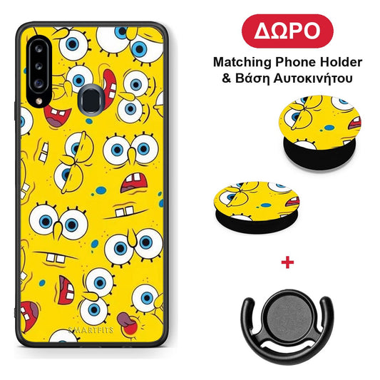 PopArt Sponge - Samsung Galaxy A20s θήκη + Δώρο Phone Holder & Βάση Αυτοκινήτου