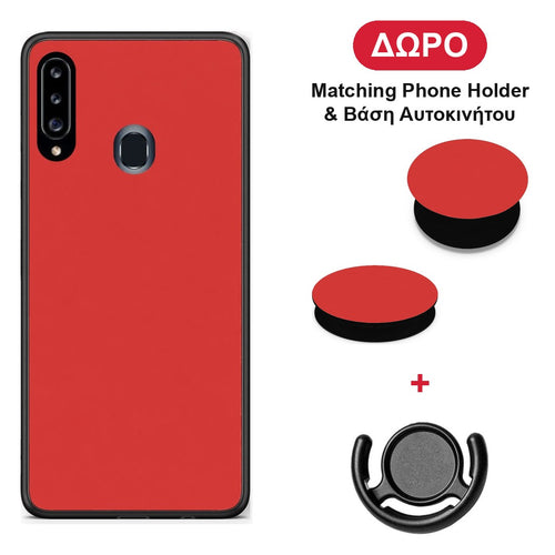 Poppy Red - Samsung Galaxy A20s θήκη + Δώρο Phone Holder & Βάση Αυτοκινήτου