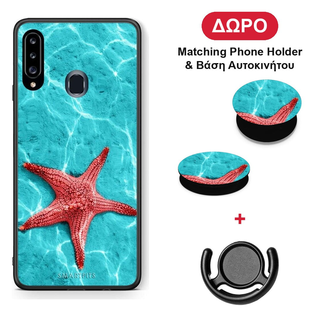Red Starfish - Samsung Galaxy A20s θήκη + Δώρο Phone Holder & Βάση Αυτοκινήτου