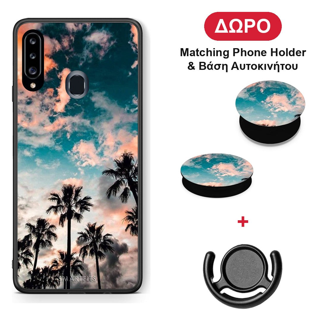 Summer Sky - Samsung Galaxy A20s θήκη + Δώρο Phone Holder & Βάση Αυτοκινήτου