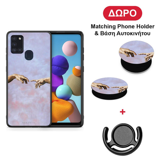 Adam Hand - Samsung Galaxy A21s θήκη + Δώρο Phone Holder & Βάση Αυτοκινήτου