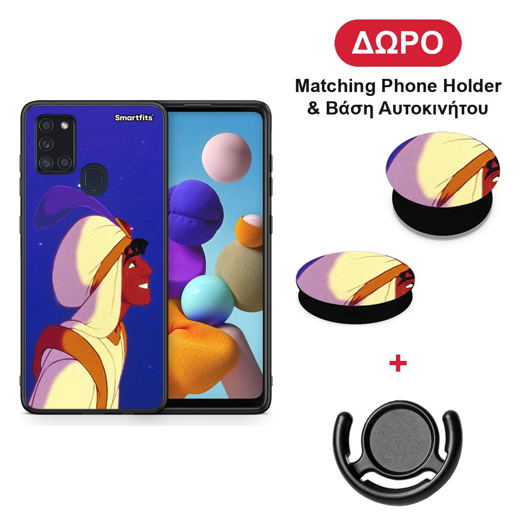 Alladin And Jasmine Love 1 - Samsung Galaxy A21s θήκη + Δώρο Phone Holder & Βάση Αυτοκινήτου