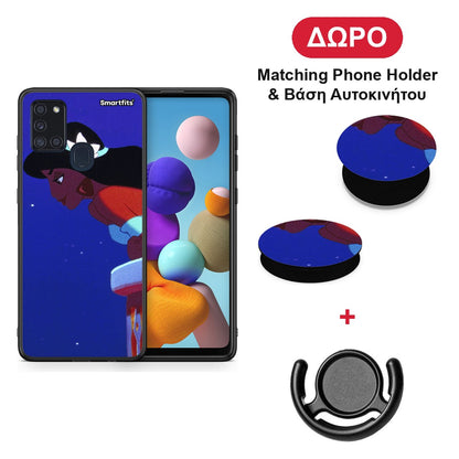 Alladin And Jasmine Love 2 - Samsung Galaxy A21s θήκη + Δώρο Phone Holder & Βάση Αυτοκινήτου