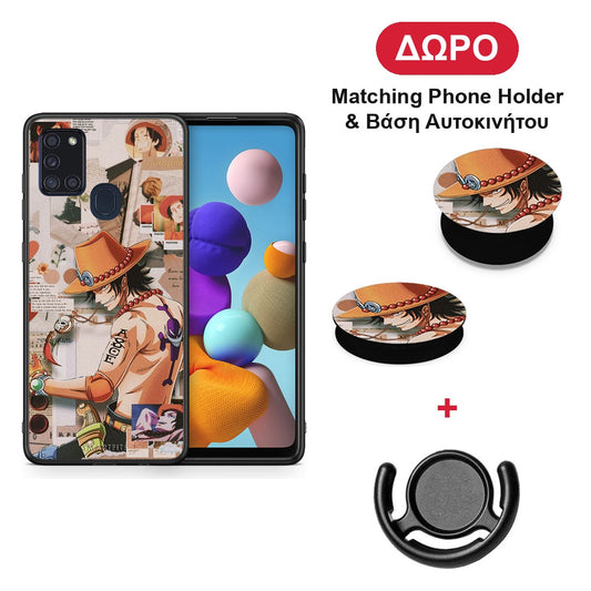 Anime Collage - Samsung Galaxy A21s θήκη + Δώρο Phone Holder & Βάση Αυτοκινήτου