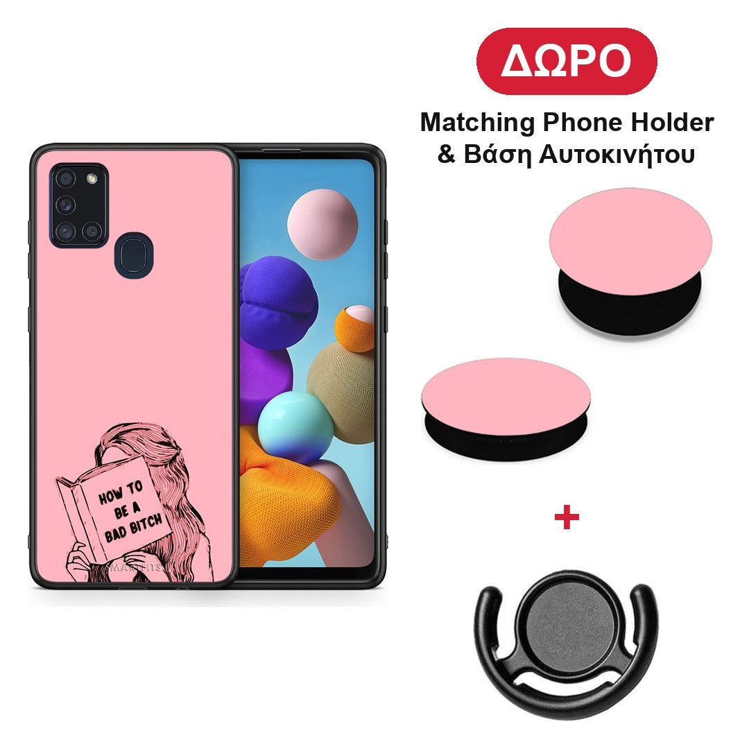Bad Bitch - Samsung Galaxy A21s θήκη + Δώρο Phone Holder & Βάση Αυτοκινήτου