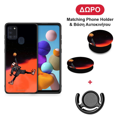 Basketball Hero - Samsung Galaxy A21s θήκη + Δώρο Phone Holder & Βάση Αυτοκινήτου