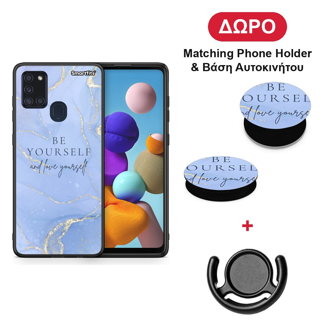 Be Yourself - Samsung Galaxy A21s θήκη + Δώρο Phone Holder & Βάση Αυτοκινήτου