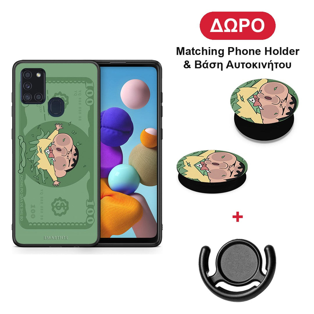 Big Money - Samsung Galaxy A21s θήκη + Δώρο Phone Holder & Βάση Αυτοκινήτου