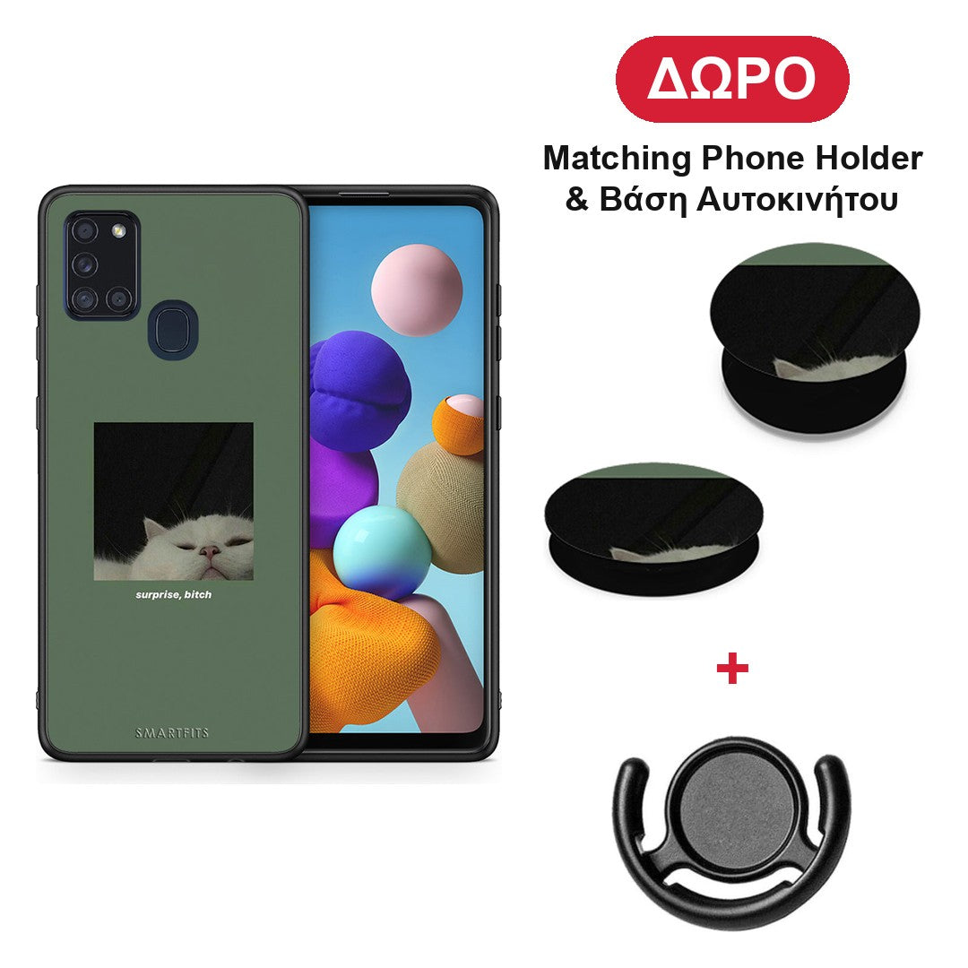 Bitch Surprise - Samsung Galaxy A21s θήκη + Δώρο Phone Holder & Βάση Αυτοκινήτου
