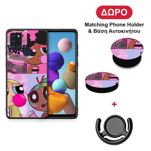 Bubble Girls - Samsung Galaxy A21s θήκη + Δώρο Phone Holder & Βάση Αυτοκινήτου