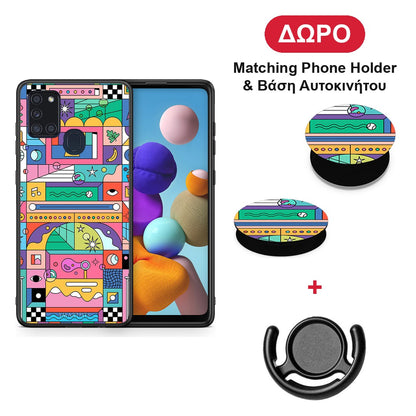 Bubbles Soap - Samsung Galaxy A21s θήκη + Δώρο Phone Holder & Βάση Αυτοκινήτου