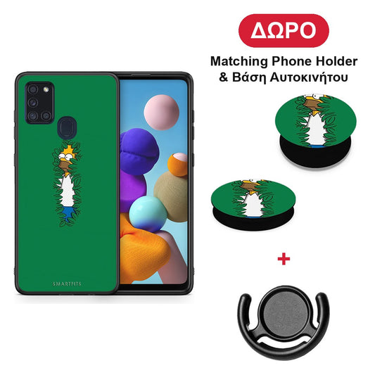 Bush Man - Samsung Galaxy A21s θήκη + Δώρο Phone Holder & Βάση Αυτοκινήτου