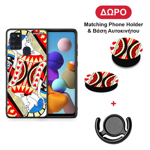 Card Love - Samsung Galaxy A21s θήκη + Δώρο Phone Holder & Βάση Αυτοκινήτου