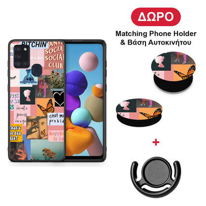 Collage Bitchin - Samsung Galaxy A21s θήκη + Δώρο Phone Holder & Βάση Αυτοκινήτου