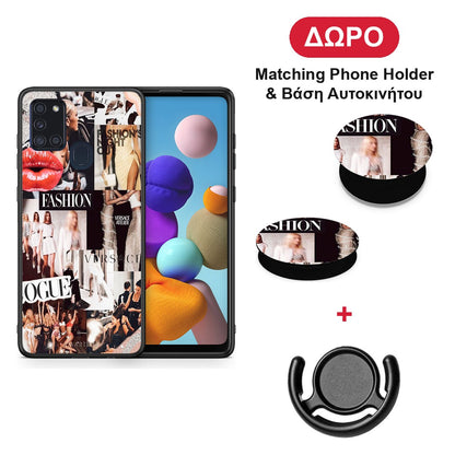 Collage Fashion - Samsung Galaxy A21s θήκη + Δώρο Phone Holder & Βάση Αυτοκινήτου