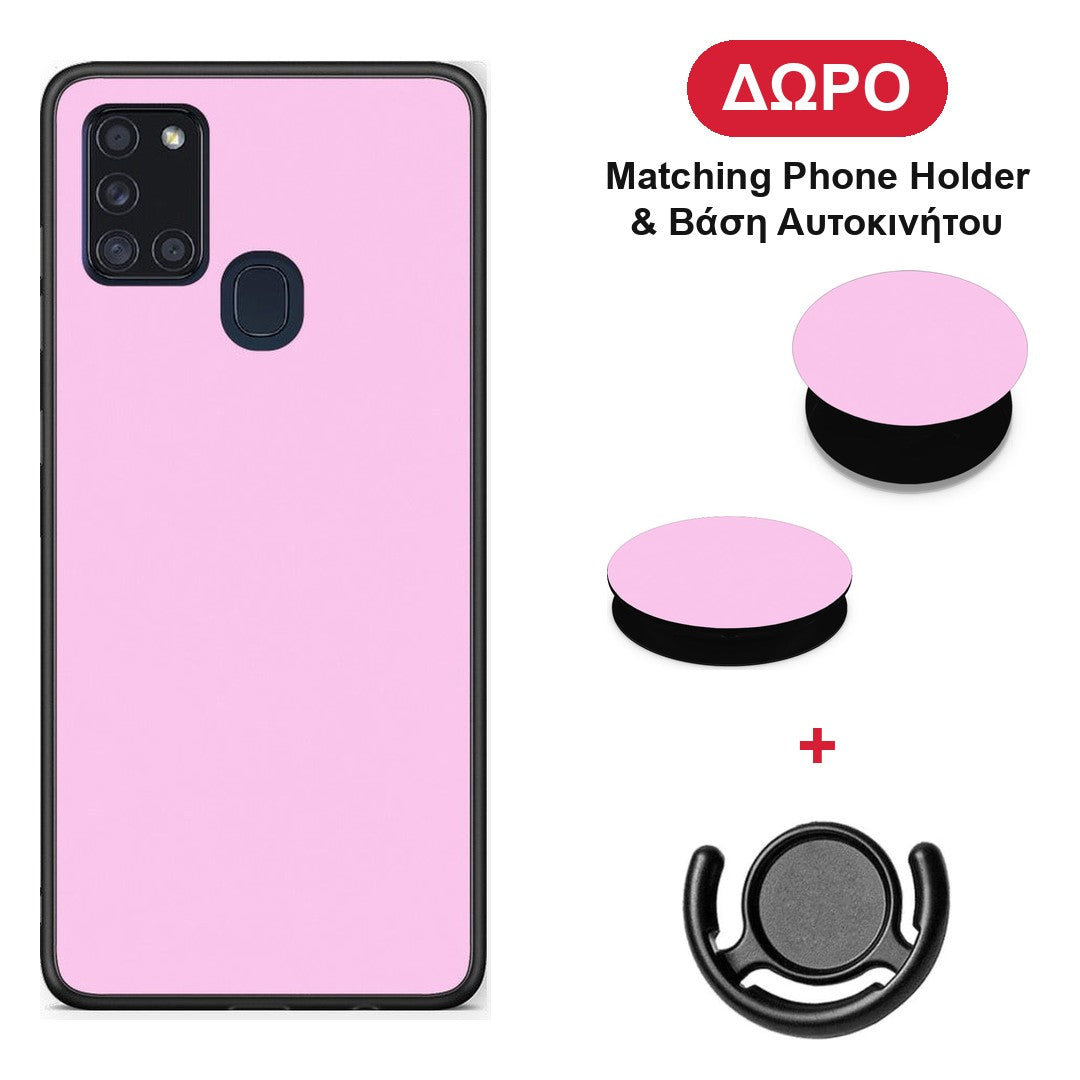 Cotton Candy Pink - Samsung Galaxy A21s θήκη + Δώρο Phone Holder & Βάση Αυτοκινήτου