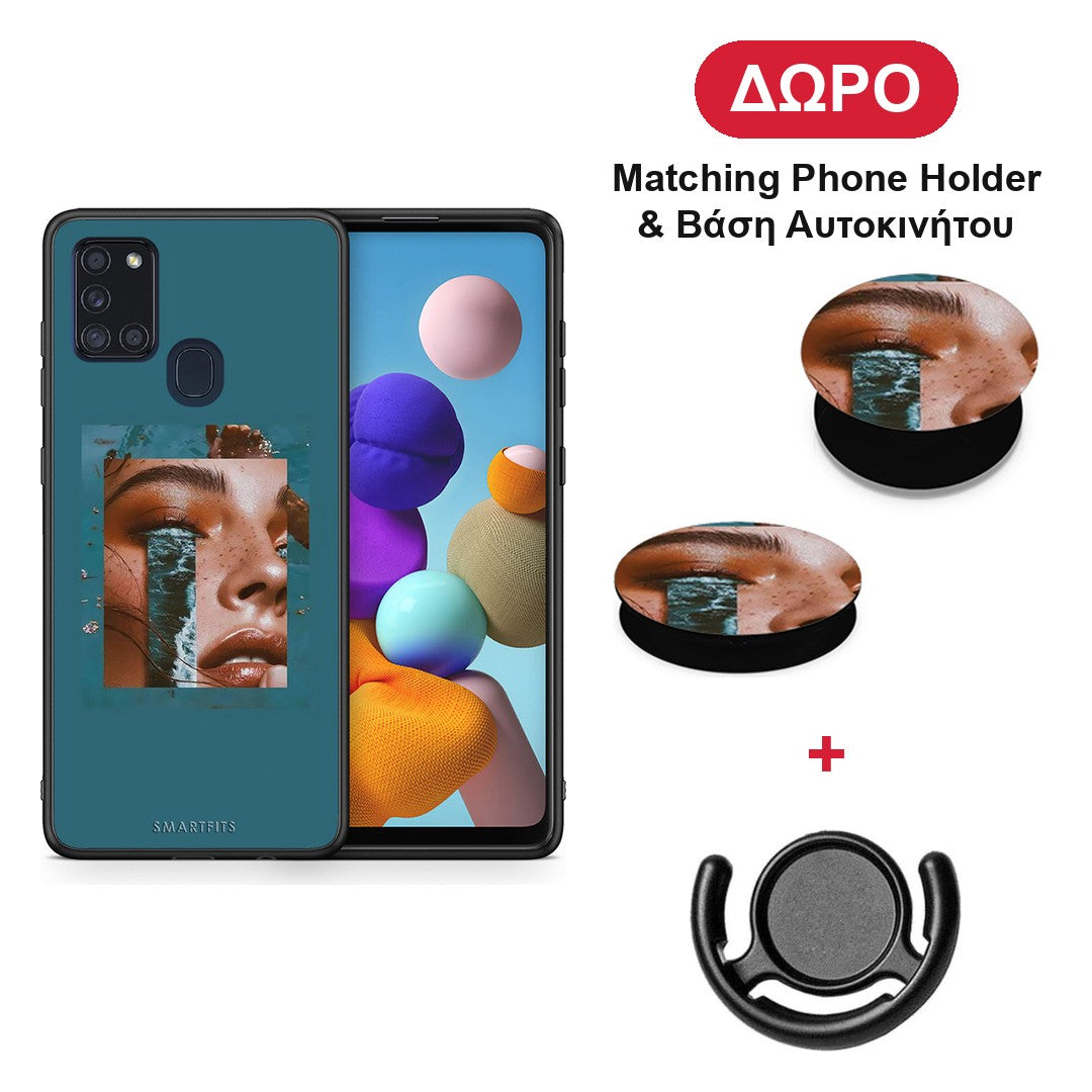 Cry An Ocean - Samsung Galaxy A21s θήκη + Δώρο Phone Holder & Βάση Αυτοκινήτου