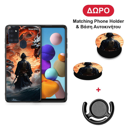 Dragons Fight - Samsung Galaxy A21s θήκη + Δώρο Phone Holder & Βάση Αυτοκινήτου