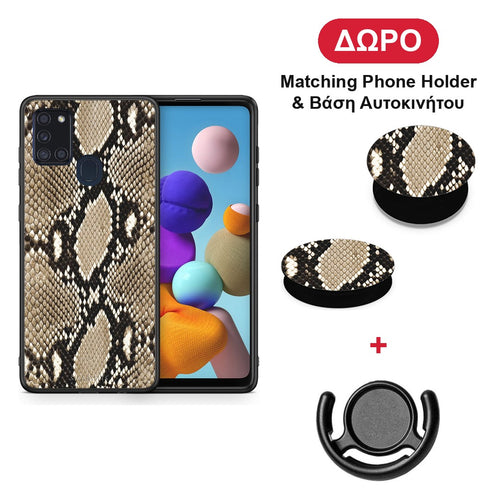 Animal Fashion Snake - Samsung Galaxy A21s θήκη + Δώρο Phone Holder & Βάση Αυτοκινήτου