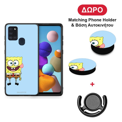 Friends Bob - Samsung Galaxy A21s θήκη + Δώρο Phone Holder & Βάση Αυτοκινήτου