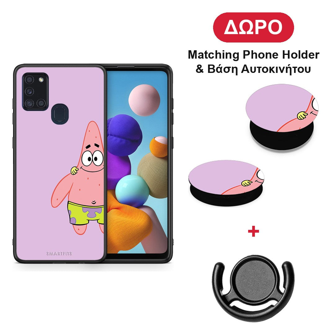 Friends Patrick - Samsung Galaxy A21s θήκη + Δώρο Phone Holder & Βάση Αυτοκινήτου