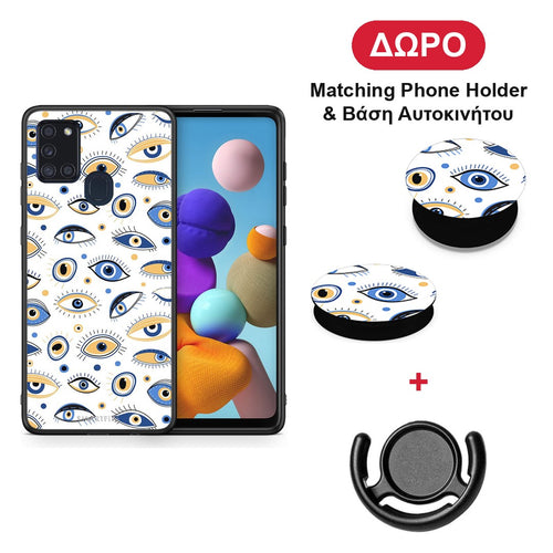 Ftou Ftou - Samsung Galaxy A21s θήκη + Δώρο Phone Holder & Βάση Αυτοκινήτου