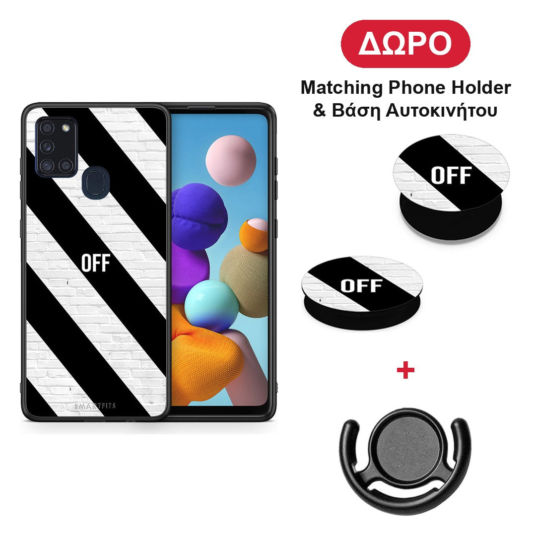 Get Off - Samsung Galaxy A21s θήκη + Δώρο Phone Holder & Βάση Αυτοκινήτου