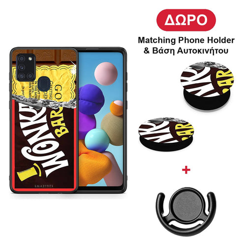 Golden Ticket - Samsung Galaxy A21s θήκη + Δώρο Phone Holder & Βάση Αυτοκινήτου