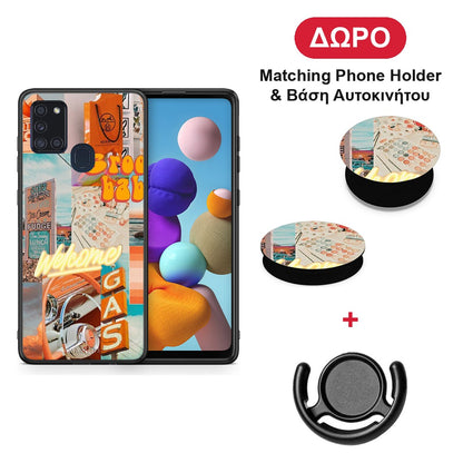 Groovy Babe - Samsung Galaxy A21s θήκη + Δώρο Phone Holder & Βάση Αυτοκινήτου