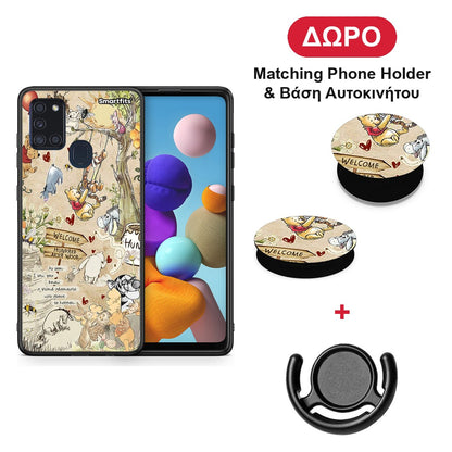 Happy Friends - Samsung Galaxy A21s θήκη + Δώρο Phone Holder & Βάση Αυτοκινήτου