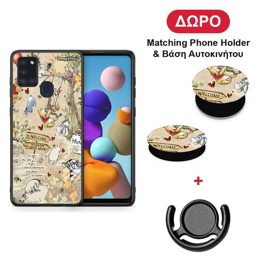 Happy Friends - Samsung Galaxy A21s θήκη + Δώρο Phone Holder & Βάση Αυτοκινήτου