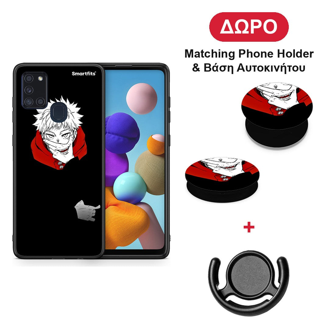 Itadori Anime - Samsung Galaxy A21s θήκη + Δώρο Phone Holder & Βάση Αυτοκινήτου