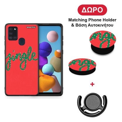Jingle Xmas - Samsung Galaxy A21s θήκη + Δώρο Phone Holder & Βάση Αυτοκινήτου