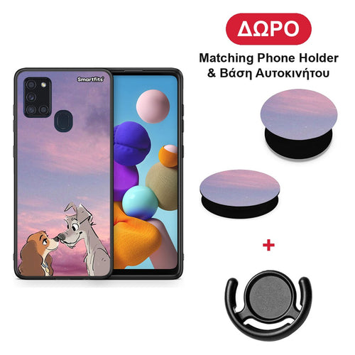 Lady And Tramp - Samsung Galaxy A21s θήκη + Δώρο Phone Holder & Βάση Αυτοκινήτου