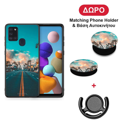 Landscape City - Samsung Galaxy A21s θήκη + Δώρο Phone Holder & Βάση Αυτοκινήτου
