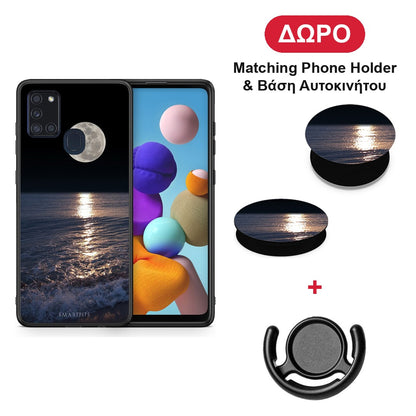 Landscape Moon - Samsung Galaxy A21s θήκη + Δώρο Phone Holder & Βάση Αυτοκινήτου