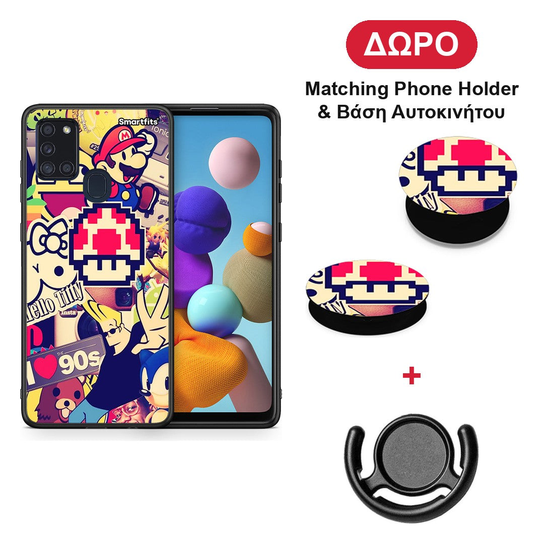 Love The 90s - Samsung Galaxy A21s θήκη + Δώρο Phone Holder & Βάση Αυτοκινήτου