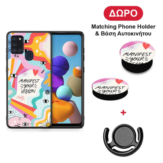 Manifest Your Vision - Samsung Galaxy A21s θήκη + Δώρο Phone Holder & Βάση Αυτοκινήτου