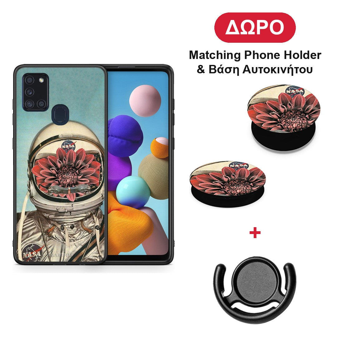 Nasa Bloom - Samsung Galaxy A21s θήκη + Δώρο Phone Holder & Βάση Αυτοκινήτου