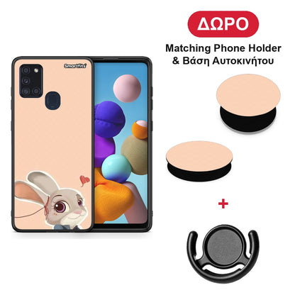 Nick Wilde And Judy Hopps Love 2 - Samsung Galaxy A21s θήκη + Δώρο Phone Holder & Βάση Αυτοκινήτου