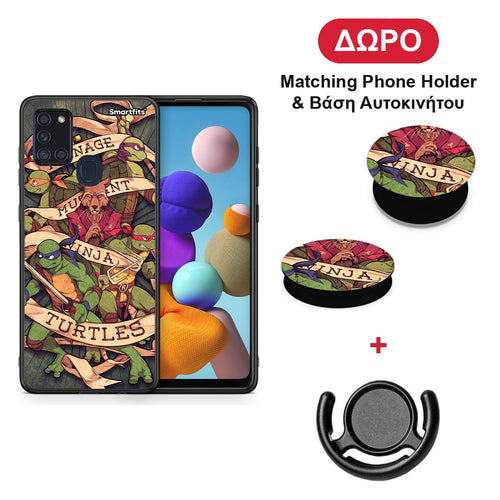 Ninja Turtles - Samsung Galaxy A21s θήκη + Δώρο Phone Holder & Βάση Αυτοκινήτου
