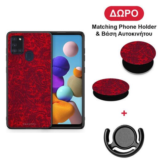 Paisley Cashmere - Samsung Galaxy A21s θήκη + Δώρο Phone Holder & Βάση Αυτοκινήτου