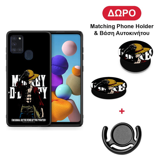 Pirate King - Samsung Galaxy A21s θήκη + Δώρο Phone Holder & Βάση Αυτοκινήτου