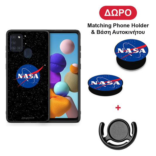 PopArt NASA - Samsung Galaxy A21s θήκη + Δώρο Phone Holder & Βάση Αυτοκινήτου