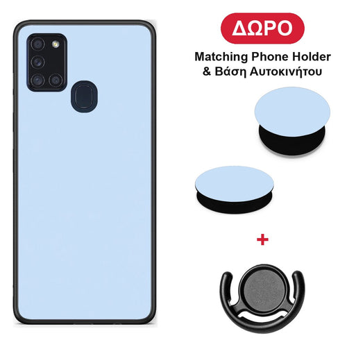 Powder Blue - Samsung Galaxy A21s θήκη + Δώρο Phone Holder & Βάση Αυτοκινήτου