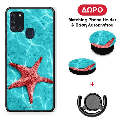 Red Starfish - Samsung Galaxy A21s θήκη + Δώρο Phone Holder & Βάση Αυτοκινήτου